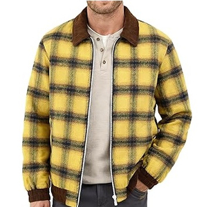New Arrival Men's Varsity <b>Jacket</b> Patchwork Camouflage Plaid Hunting Front Chest Pocket Waterproof Breathable Faux Fur Lining - Product Image 5