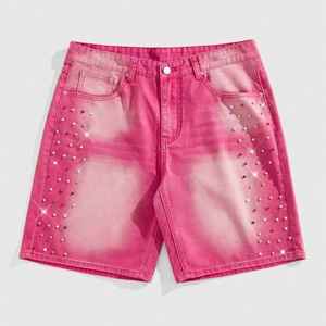 Shorts de Mezclilla de Primera Calidad IOTA SPORTS con Logotipo Bordado, Venta al Por Mayor, Shorts de Mezclilla Personalizados con Pedrería - Product Image 3