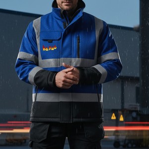 Chaqueta de Trabajo Reflectante de Fábrica, Chaqueta de Uniforme de Seguridad con Logotipo Personalizado, con Tela de Primera Calidad - Product Image 1