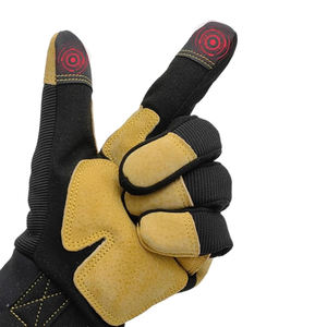 Gants d'hiver pour homme, en cuir de daim, pour la conduite en extérieur, entièrement couvrants, de sécurité, couleur noire, style classique, nouvelle mode - Product Image 2
