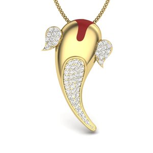 Cute <b>Elephant</b> Pendant With Round Brilliant Cut Diamonds Yellow Gold Plated Women's Everyday Wear Jewelry - Product Image 2