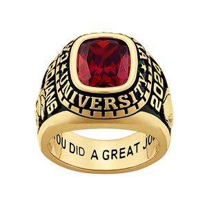 Bague de graduation personnalisée pour hommes, plaquée or jaune, pour cérémonie de lycée ou université, bague d'étudiant personnalisée - Product Image 4