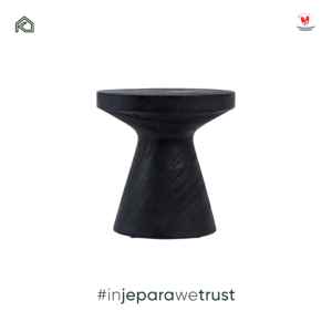 Wholesale Tapered Solid Wood Side Table Charcoal Black Occasional <b>Stool</b> Elegant Pedestal for Living Room Hotel - Product Image 2