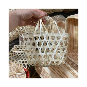 Cesta de bambú ecológica multiusos con asa resistente para compras y almacenamiento - Product Image 1
