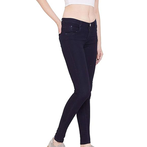 Pantalones Vaqueros Elásticos Personalizados al por Mayor para Mujer, Color Azul, Transpirables, Pantalones Ajustados, Vaqueros Planos, Vaqueros Vintage OEM - Product Image 3