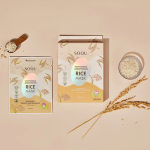 มาส์กข้าว (5 ชิ้น/กล่อง) SOQU มอยส์เจอไรซิ่ง & ไบรท์เทนนิ่ง ไรซ์ มาส์ก เซ็ต _K beauty - Product Image 4