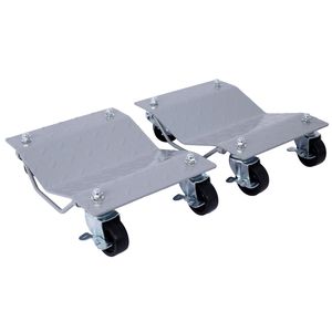 Heavy Duty 4 Tire <b>Wheel</b> <b>Dolly</b> 6000lbs Capacity Car <b>Dolly</b> <b>with</b> Gray Finish for Movers and Stakers - Product Image 2