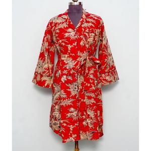 Ensemble robe moulante bohème en coton pour femme, longueur genou, avec chemise imprimée florale, taille naturelle, boutons tissés, nettoyage à sec - Product Image 4