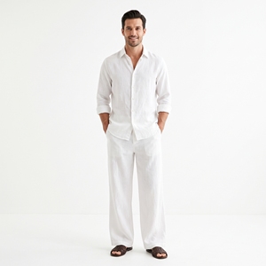 Men's Summer <b>Linen</b> <b>Palazzo</b> <b>Pants</b> | Wide Leg Resort Casual Trousers | OEM ODM Wholesale Factory | Private Label | Low MOQ - Product Image 3