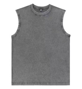 Camisetas sin mangas de algodón pesado con logo personalizado, lavado ácido, corte holgado, para gimnasio y entrenamiento, para hombre, con MOQ bajo - Product Image 6