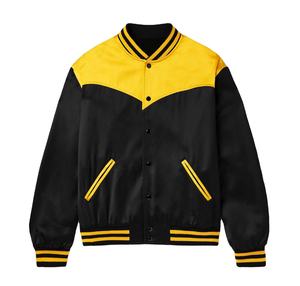 Chaqueta universitaria de satén de béisbol de alta calidad para hombre, chaqueta universitaria de béisbol con logotipo personalizado, chaqueta de béisbol universitaria de satén para hombre - Product Image 1