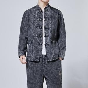 JAYCAN SPORTS Unisex Denim Tracksuit Set Hooded Casual Solid Color 100% Cotton Breathable Eco-Friendly Streetwear Midweight - Product Image 6