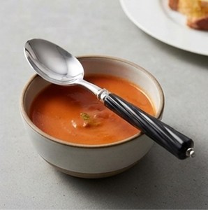 Cuillère à dîner minimaliste en acier inoxydable avec finition miroir, manche long, compatible lave-vaisselle, couverts argentés pour les fêtes - Product Image 6