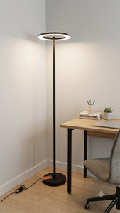 Minimalist Modern Floor <b>Lamp</b> Metal Shade LED Warm White Residential Use Round Base ETL Certified <b>Switch</b> Control Lumetal Vietnam - Product Image 2