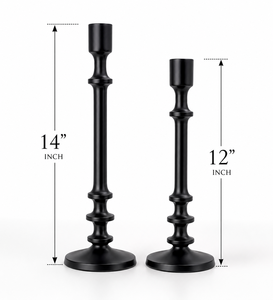 Premium Modern <b>Black</b> Aluminum Eco-Friendly Durable <b>Candlestick</b> <b>Holder</b> Home & Wedding Decor Tabletop Candle Stand - Product Image 2
