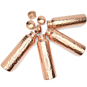 <b>Copper</b> Alloy Water <b>Bottle</b> for <b>Drinking</b> Water 34 Oz Hammered Finish - Product Image 2