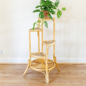 Porte-plantes haut à 3 niveaux support étagère rotin plantes et fleurs porte-pots pour la décoration de jardin maison arrière-cour - Product Image 4