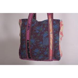 Bolso Tote Casual de Algodón Kantha Hecho a Mano, Estilo Vintage, Unisex, con Estampado Indio, Abierto, con Dos Asas, Resistente, Suave, para Viajes y Uso Diario, Tamaño Grande - Product Image 5