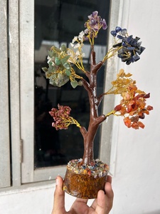 Árbol de Cristal de los Siete Chakras, Piedra Preciosa Feng Shui, Regalo Espiritual para Meditación, Sanación y Energía Positiva - Marca Rais Agate de Gujarat - Product Image 1