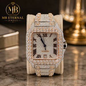 นาฬิกาเพชร MB ETERNAL JEWELS ตัวเรือนทรงเหลี่ยม 41 มม. หน้าปัดอนาล็อก ตัวเลขโรมัน กระจกแซฟไฟร์ ควอตซ์ ระบบ Citizen ประดับด้วยมอสซาไนต์ - Product Image 1