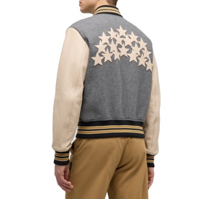 Veste universitaire en laine personnalisée en usine manteau d'hiver manches en cuir pour hommes patchs en chenille veste universitaire Letterman - Product Image 2
