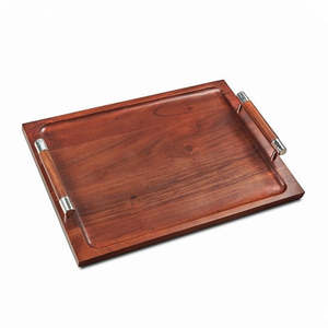 Contemporary Wooden <b>Beverage</b> <b>Serving</b> Tray 3-Design <b>Set</b> for <b>Serving</b> Coffee Mugs Tea Cups Juice - Product Image 2
