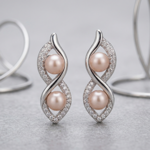 White Pearl Round <b>Earrings</b> 7mm 3 Inch Long CZ 925 Sterling Silver 18K <b>Gold</b> Plated Statement <b>Dangle</b> <b>Earrings</b> - Product Image 1
