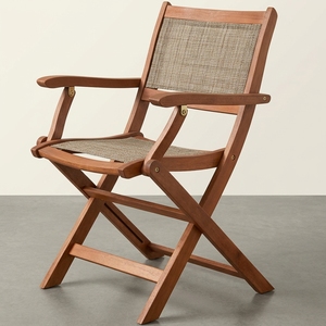 Silla Plegable de Madera Premium para Exteriores con Tela de Malla Resistente, Cómodo Sillón para Jardín, Patio y Terraza - Product Image 1
