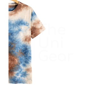 เสื้อยืดคอกลมแขนสั้นผู้ชายลายมัดย้อม ทรงลำลอง ผ้าถัก ลายพิมพ์ - Product Image 3