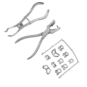 Kit de barrage dentaire professionnel en caoutchouc, ensemble de pinces à barrage en acier inoxydable avec forceps, instruments à prix abordable - Product Image 1