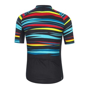 Jersey de Ciclismo Personalizado para Adultos, Manga Corta, Diseño Multicolor a Rayas, Transpirable, 100% Poliéster, Impresión por Transferencia de Calor, Ajuste para Hombre - Product Image 3