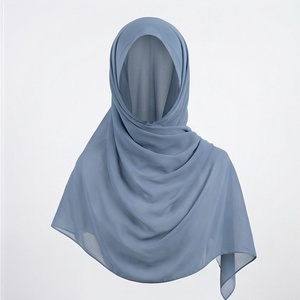 Women Solid Color Chiffon Hijab Breathable Daily Wear Islamic Scarf Shawl - Product Image 1