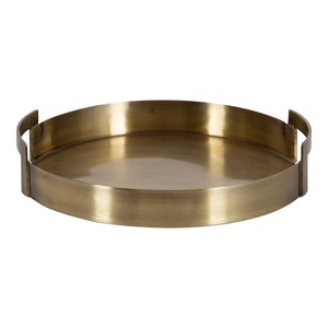 Multifunctional Round Metal Chocolate Tray with Handle Modern <b>Decorative</b> <b>Plate</b> Non-Toxic Eco-Friendly Antique Finish - Product Image 1