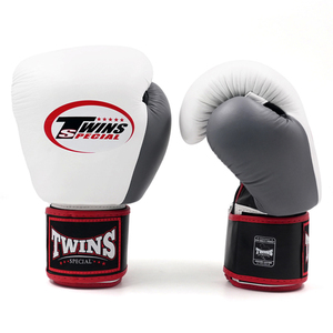 Guantes de Boxeo Profesionales Transpirables Twins, Negros, Grises y Blancos, de Cuero Original, que Absorben la Humedad, con Logotipo Personalizado OEM - Product Image 2