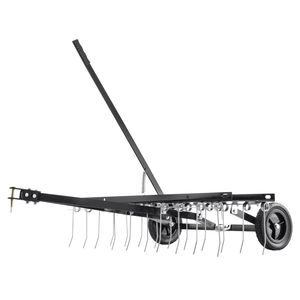 Scarificatore a traino da 40 pollici con 20 denti in acciaio armonico, rastrello scarificatore per prato per ATV, prodotto essenziale nella categoria Rastrelli - Product Image 2
