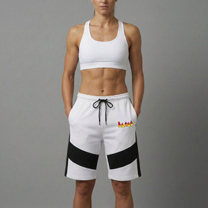 Shorts pour femmes en molleton de coton à taille haute, respirants, séchage rapide, avec logo personnalisé, en tissu éponge confortable, taille élastique, vente en gros - Product Image 2