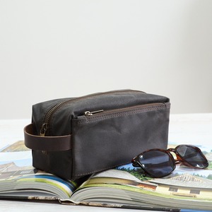 Bolsa de Aseo de Lona y Cuero, Impermeable, Organizador de Viaje, Neceser de Cosméticos, Gran Capacidad, LCTB-0053 - Product Image 6