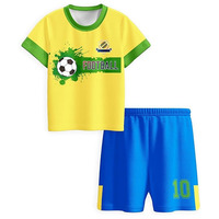 Uniforme de Fútbol Personalizable para Niños, Ecológico, sin Costuras, con Diseño de Bandera, Talla Grande, Secado Rápido, 100% Jersey