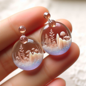 Sélection de hauts de boucles d'oreilles en résine exquise offrant un savoir-faire inégalé à des prix abordables - Product Image 4