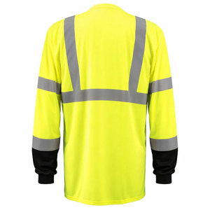 T-shirts de sécurité de travail de haute qualité, à manches longues, avec bandes réfléchissantes, en tissu durable - Product Image 3