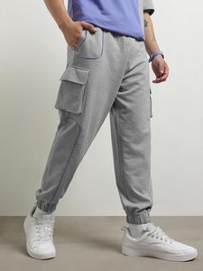 Conjunto Deportivo Informal para Hombre, Camiseta de Manga Corta con Bloques de Color y Pantalones Jogger Cargo, Transpirable, de Poliéster y Algodón, con Logotipo - Product Image 3