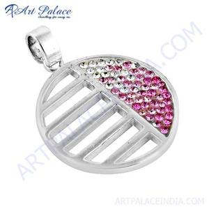 Art Palace - Colgante de Plata con Incrustaciones de Circonitas Rosas y Blancas, Joyería de Moda - Product Image 3