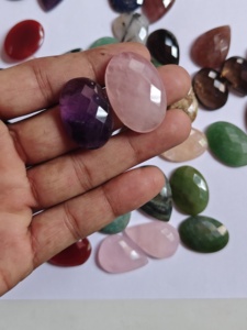Natural Gemstone Cabochons Lot Polished Stones <b>Beads</b> for Jewelry Making Craft Supplies DIY Pendant Ring Making Set - Product Image 3