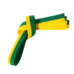 Cinturón de Artes Marciales Verde y Amarillo, Cinturón de Karate de Doble Color Unisex para Adultos, Ropa Deportiva - Product Image 3