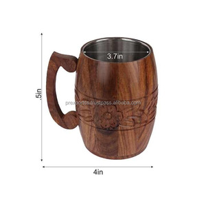 แก้วเบียร์ทำจากไม้ที่ทำด้วยมือเป็นมิตรกับสิ่งแวดล้อมภาชนะใส่เครื่องดื่มสำหรับตกแต่งบาร์ของผู้ชายของขวัญที่เป็นส่วนตัว - Product Image 2