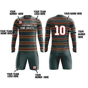 เสื้อเจอร์ซี่กางเกงขาสั้นสำหรับเด็กเสื้อซ้อมฟุตบอลสำหรับทุกเพศดีไซน์แบบซับลิเมชันหลายสี - Product Image 2