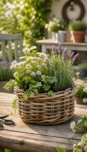 Vintage Style Rattan Planter For Indoor Outdoor Plants Boho Home Decor Woven Basket <b>Pot</b> <b>Holder</b> Can Be Used As Storage Basket - Product Image 3