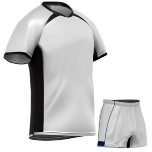 Ensemble short et maillot de rugby unisexe, color-block, sublimé, anti-humidité, coupe classique, toutes saisons - Product Image 4