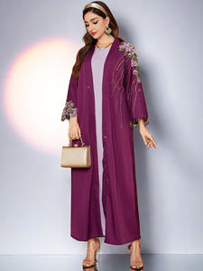 Vestido Abaya para mujer musulmana, vestido Abaya bordado, Abaya de lujo, Abaya al por mayor estilo Dubái, fabricantes de Abayas, logotipo personalizado - Product Image 1
