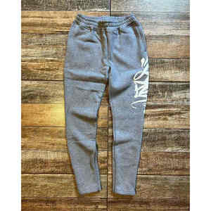 Conjunto de chándal personalizable con estampado de abullonado para hombre con capucha acampanada y pantalones, chándal apilado de invierno - Product Image 3